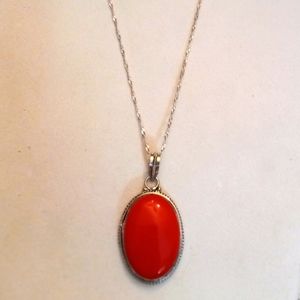 Red Agate Stone Necklace